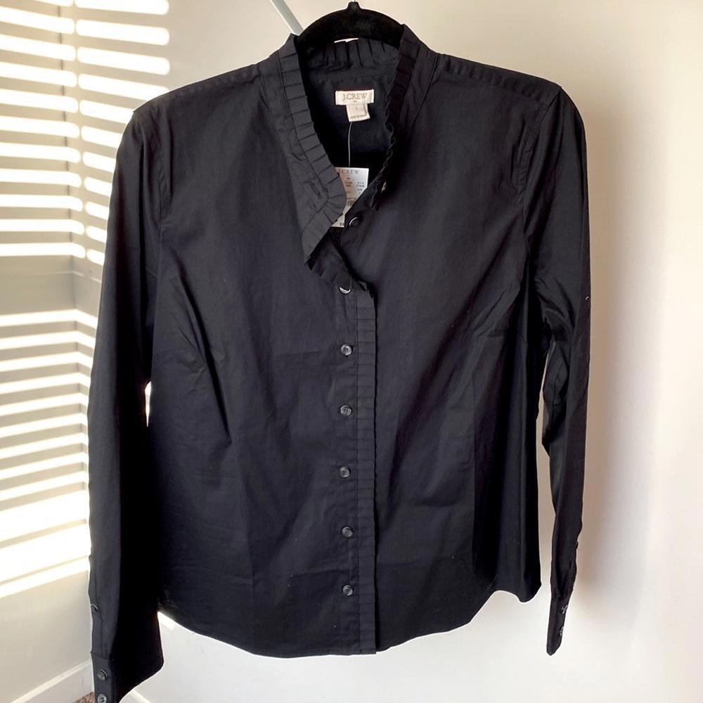 NWT J Crew Ruffle neck button down